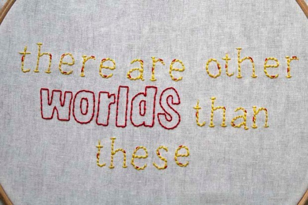 close up book embroidery