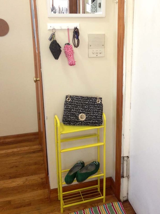 painted shelf yellow