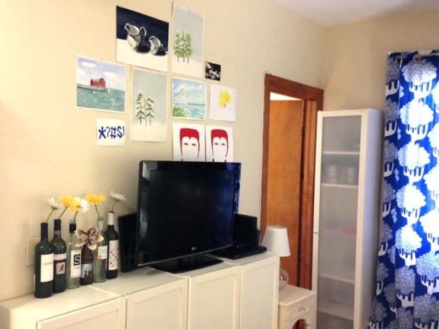 living room art wall