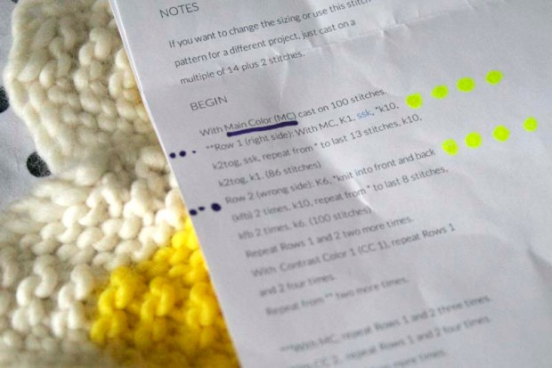 baby blanket pattern notes