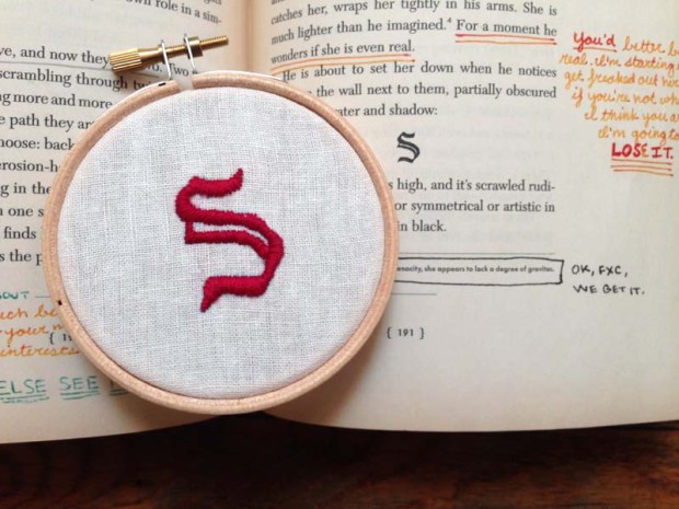 embroidery of s. by doug dorst and j.j. abrams