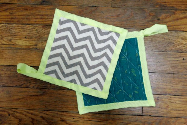 finished handmade potholders
