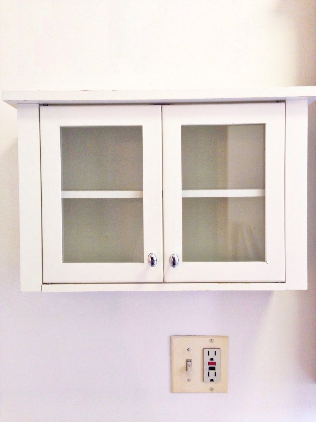 glass cabinet, decorative paper project